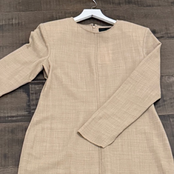 NWT Zara WOOL COLLECTION SRESS SIZE XL Beige Long Sleeve Dress - Picture 16 of 17